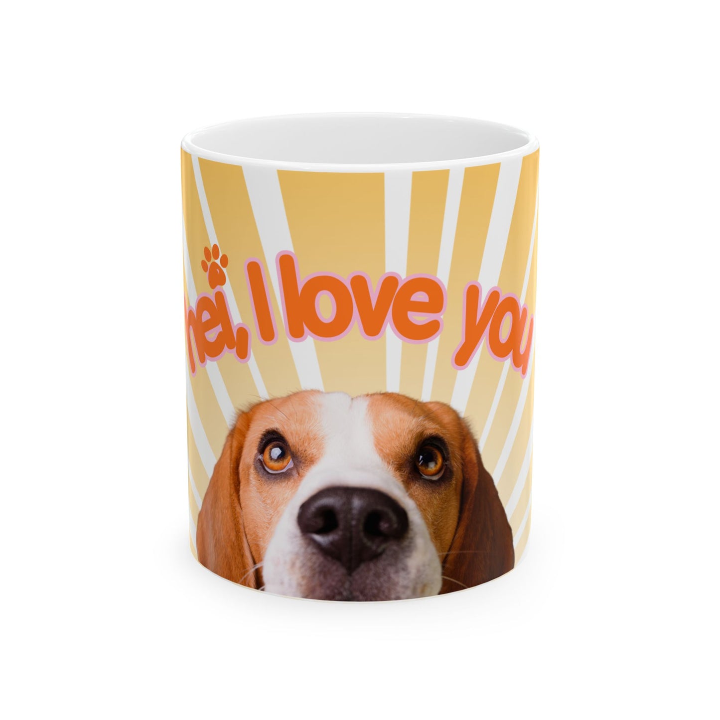 Coffee Mug โ 11oz Hey, I Love Youโ Dog ๐ถ๐