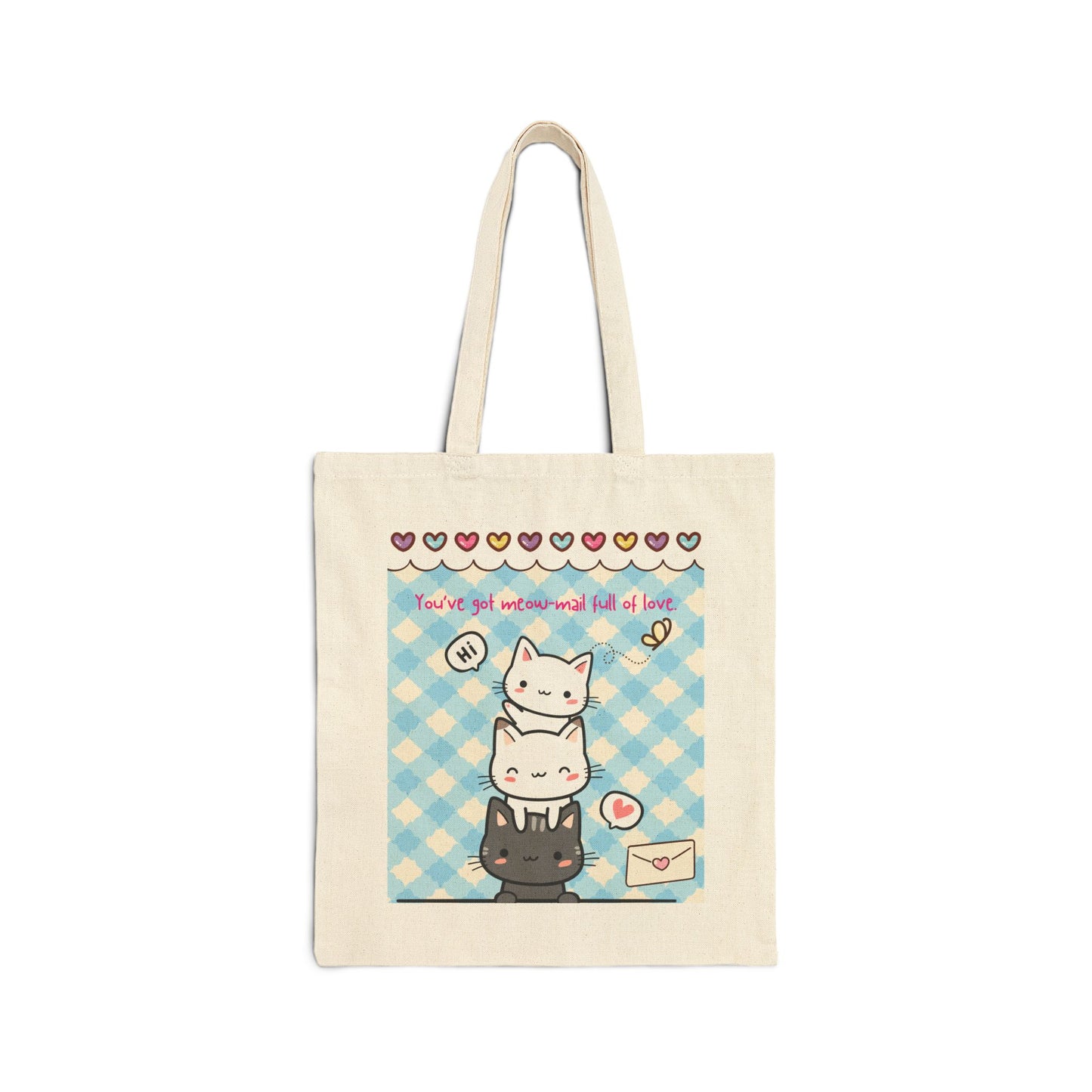 Tote Bag Cute Cat Lovers Cotton Canvas